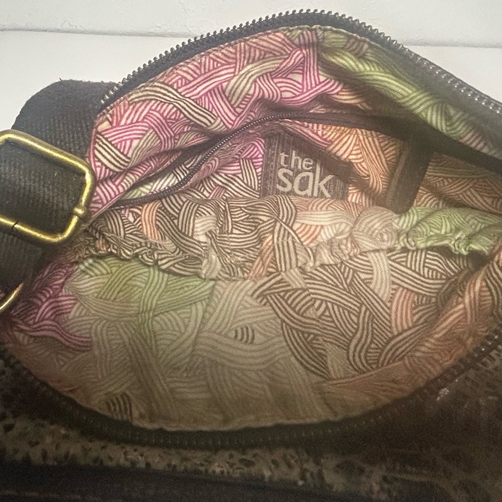 The Sak Iris Leather Snake Print Crossbody Boho Western Shoulder Bag - Picture 8 of 13